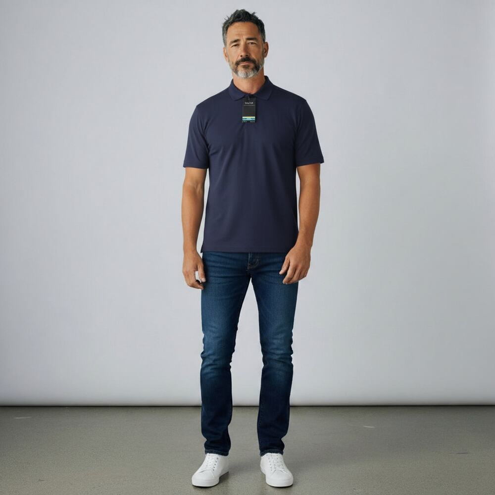 Rivers End Polo Shirt Mens 2XL Navy Blue NWT Short Sleeve Golf Performance